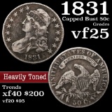 1831 Capped Bust Half Dollar 50c Grades vf+