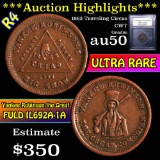 ***Auction Highlight*** 1863 Traveling Circus Civil War Token 1c Graded AU, Almost Unc by USCG (fc)