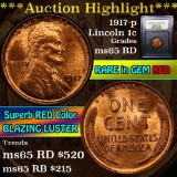 ***Auction Highlight*** 1917-p Lincoln Cent 1c Graded GEM Unc RD by USCG (fc)