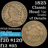 1825 Classic Head half cent 1/2c Grades vf details