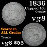 1836 Capped Bust Dime 10c Grades vg, very good