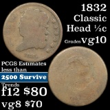 1832 Classic Head half cent 1/2c Grades vg+