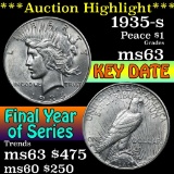 ***Auction Highlight*** 1935-s Peace Dollar $1 Grades Select Unc (fc)