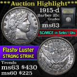 ***Auction Highlight*** 1915-d Barber Quarter 25c Graded Select Unc by USCG (fc)