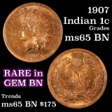 1907 Indian Cent 1c Grades GEM Unc BN