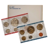 1977 U.S. Mint Set in Original Government Packaging  includes 2 Eisenhower Dollars.