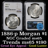 1886-p Morgan Dollar $1 Graded ms65 by NGC