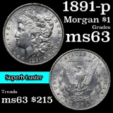 1891-p Morgan Dollar $1 Grades Select Unc