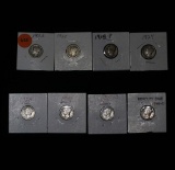 8 Assorted Mercury Dimes 10c