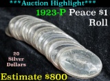 *Auction Highlight* 1923-p Solid Date Shotgun Roll of (20) Peace $1 Brilliant Uncirculated (fc)