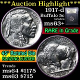 ***Auction Highlight*** 1917-d Buffalo Nickel 5c Graded Select+ Unc by USCG (fc)