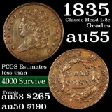 1835 Classic Head half cent 1/2c Grades Choice AU/BU Slider