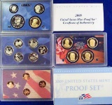 2009 United States Proof Sets, 18 Piece sets, Plus Presidential Coin Sets