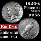 1924-s Peace Dollar $1 Grades Choice AU