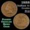 1888 Indian Cent 1c Grades f, fine
