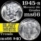 1945-s Mercury Dime 10c Grades GEM+ Unc