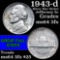 1943-d Silver War Nickel Jefferson Nickel 5c Grades Choice Unc 5fs