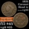 1831 Coronet Head Large Cent 1c Grades vg+