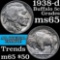 1938-d Buffalo Nickel 5c Grades GEM Unc