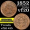 1852 Braided Hair Large Cent 1c Grades vf, very fine