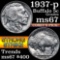 1937-p Buffalo Nickel 5c Grades GEM++ Unc (fc)