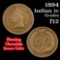 1894 Indian Cent 1c Grades f, fine