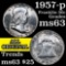 1957-p Franklin Half Dollar 50c Grades Select Unc