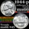 1944-p Jefferson Nickel 5c Grades GEM+ Unc