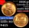 1916-p Lincoln Cent 1c Grades GEM Unc RD (fc)
