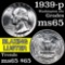 1939-p Washington Quarter 25c Grades GEM Unc