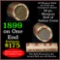 Indian Head Penny 1c Shotgun Roll, 1899 on one end, reverse on the other