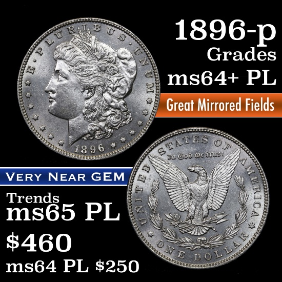 1896-p Morgan Dollar $1 Grades Choice Unc+ PL