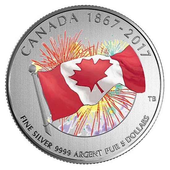 2017 Proudly Canadian pure silver glow-in-the-dark coin Royal Canadian Mint