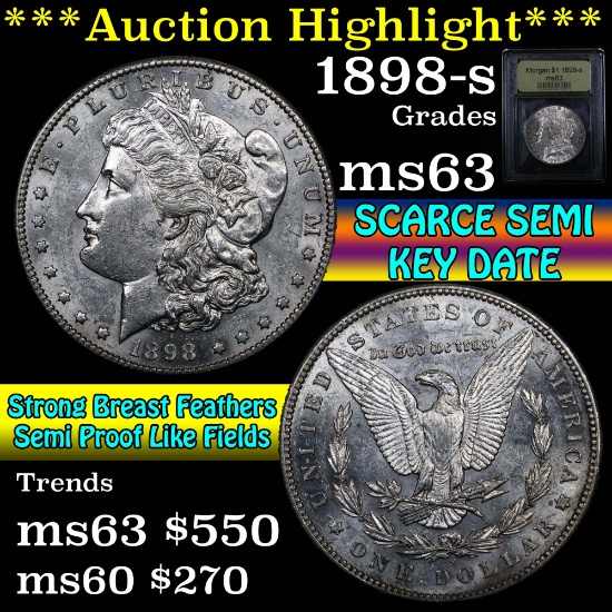 ***Auction Highlight*** 1898-s Morgan Dollar $1 Graded Select Unc by USCG (fc)