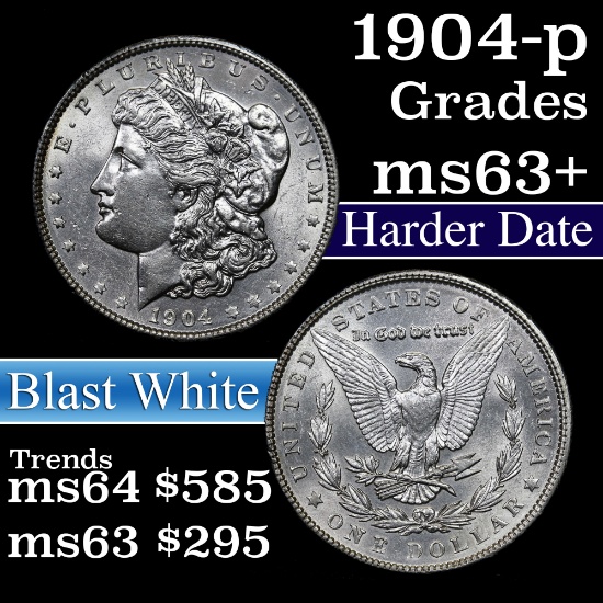 1904-p Morgan Dollar $1 Grades Select+ Unc