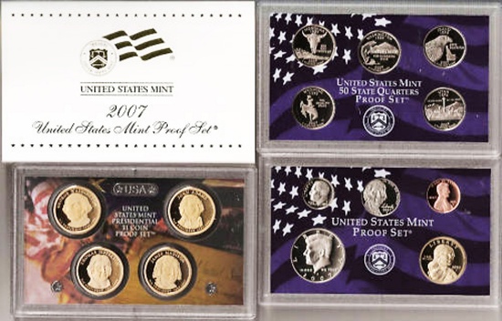 2007 United States Mint Proof Set w/Presidential dollars