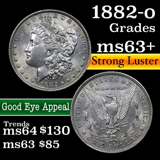 1882-o Morgan Dollar $1 Grades Select+ Unc