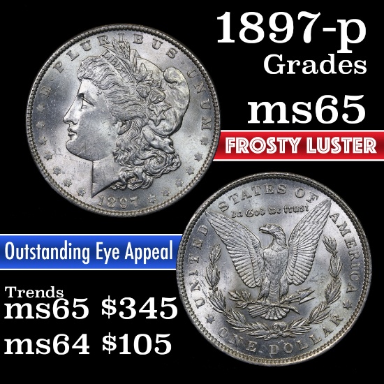 1897-p Morgan Dollar $1 Grades GEM Unc