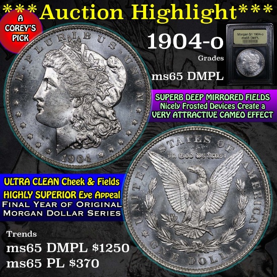 ***Auction Highlight*** 1904-o Morgan Dollar $1 Graded GEM Unc DMPL by USCG (fc)