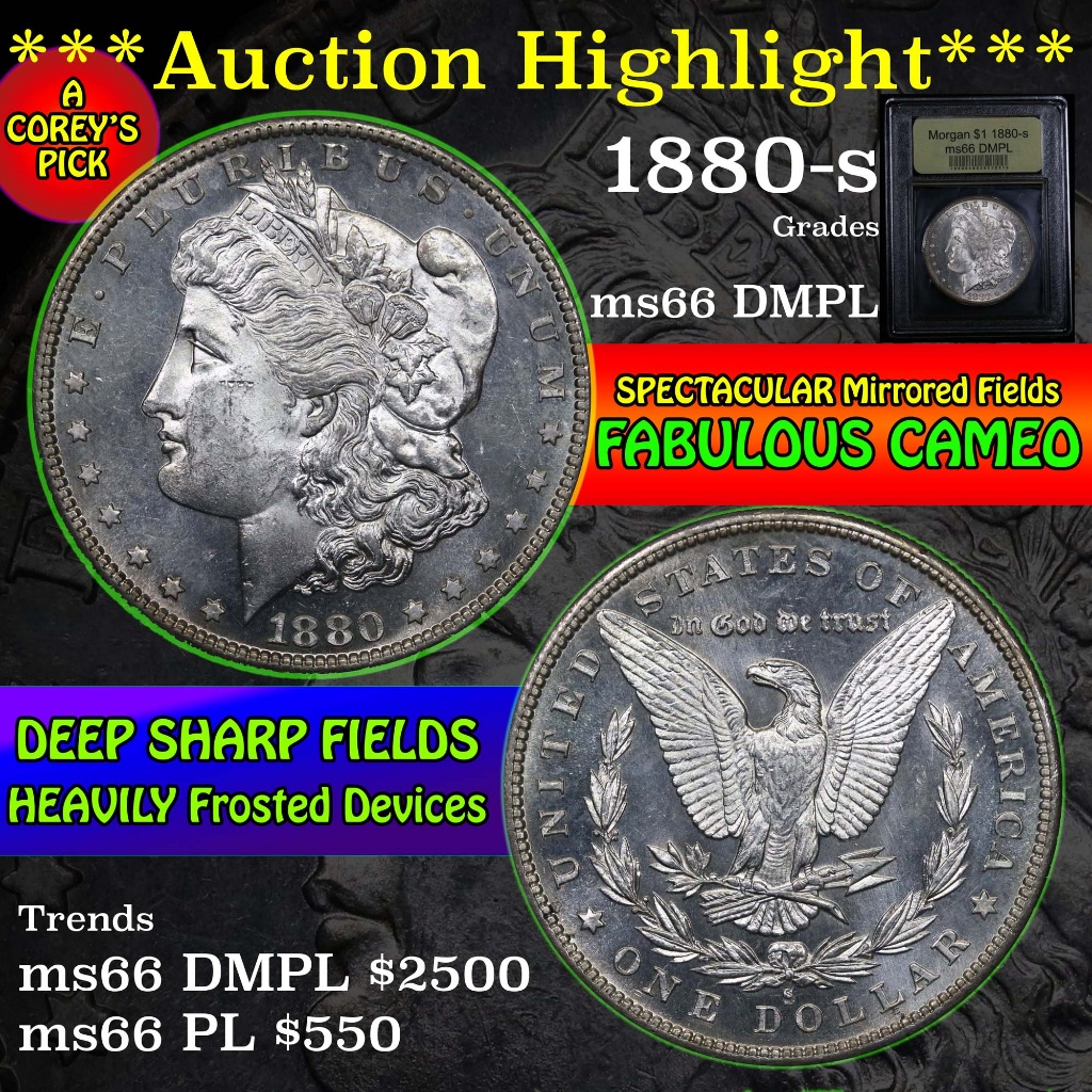 ***Auction Highlight*** 1880-s Morgan Dollar $1 Graded GEM+ UNC DMPL by USCG (fc)