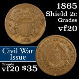 1865 Two Cent Piece 2c Grades vf, very fine