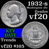 1932-s Washington Quarter 25c Grades vf, very fine
