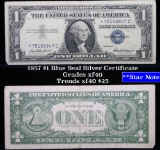 **Star Note  1957 $1 Blue Seal Silver Certificate Grades xf