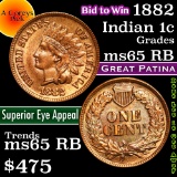 1882 Indian Cent 1c Grades GEM Unc RB (fc)