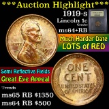 ***Auction Highlight*** 1919-s Lincoln Cent 1c Graded Choice+ Unc RB by USCG (fc)