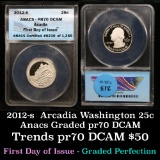 TOP POP ANACS 2012-s Acadia America the Beautiful Quarter 25c Graded pr70 DCAM by ANACS