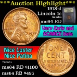 ***Auction Highlight*** 1918-d Lincoln Cent 1c Graded Choice Unc RD by USCG (fc)
