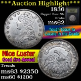 ***Auction Highlight*** 1836 Capped Bust Half Dollar 50c Graded Select Unc by USCG (fc)