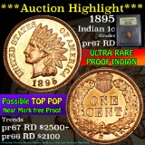 ***Auction Highlight*** TOP POP 1895 Indian Cent 1c Graded Gem++ Proof RD by USCG (fc)