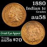 1880 Indian Cent 1c Grades Choice AU/BU Slider